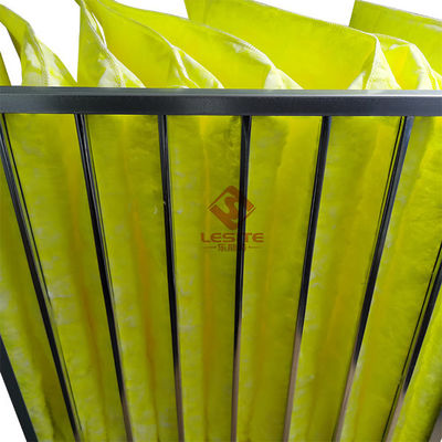 Filtros sintéticos fundidos do purificador do ar do derretimento 595mm, amarelo do filtro de saco F7