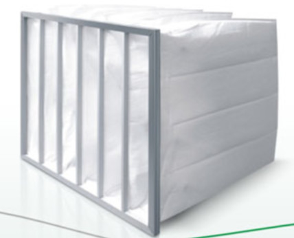 Grande capacidade de retenção de poeira Fibras sintéticas médias Filtro de bolsas Quadro de aço galvanizado