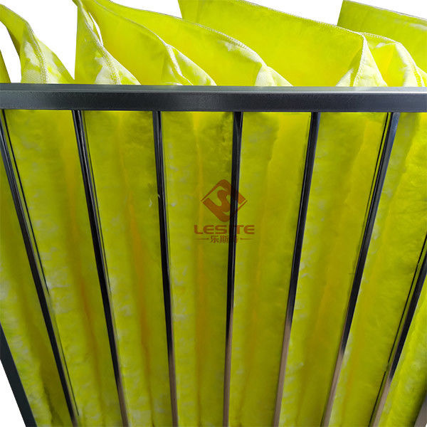 Filtros sintéticos fundidos do purificador do ar do derretimento 595mm, amarelo do filtro de saco F7